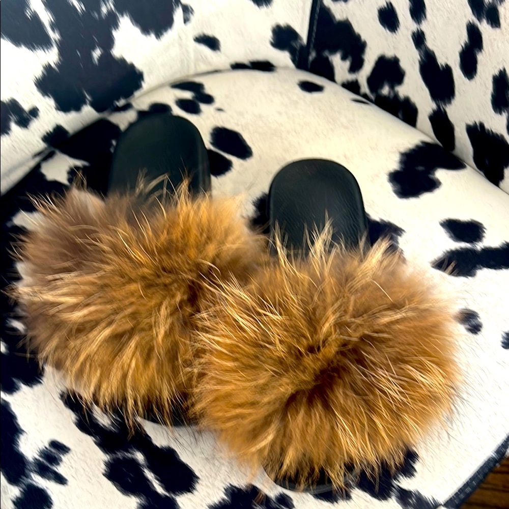 Furry Brown Slippers